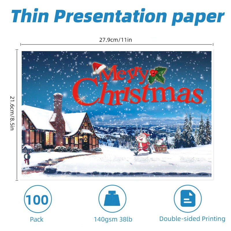 Uinkit 100 Sheets Thin Matte Presentation Paper Photo Double Sided 8.5x11 38lb 140gsm Printable on Both Sides Brochure Photos Picture Poster Playbill Flyer 6.5 Mil Coated for laser and Inkjet Printer - Image 3